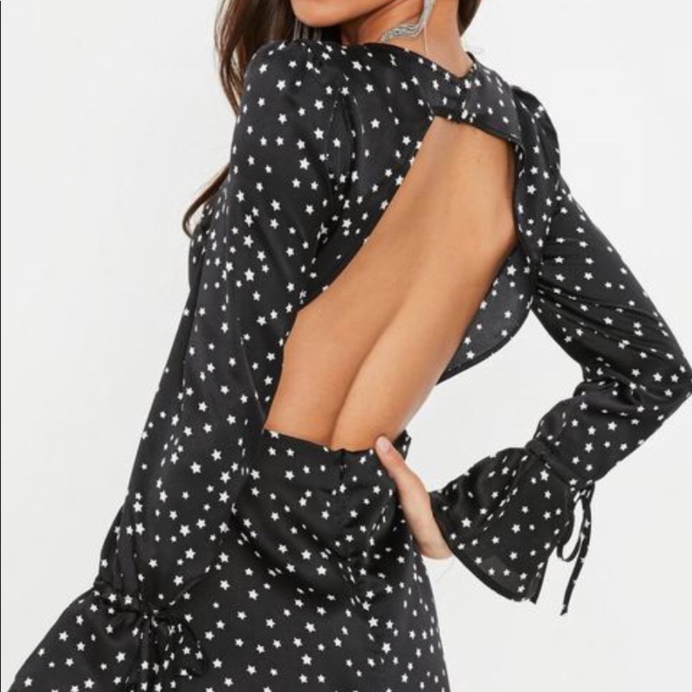 Black Star Open Back Dress from Missguided